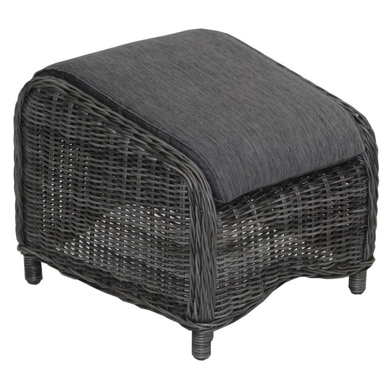 AKS Broadway Hocker Aluminium Polyrattan Kunststoffgeflecht Light