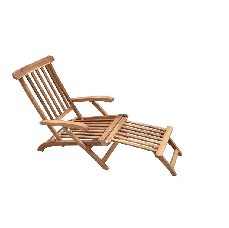 Deckchair L 143,8 cm B 54 cm H 91 cm klappbar mit abnehmbarem Fußteil