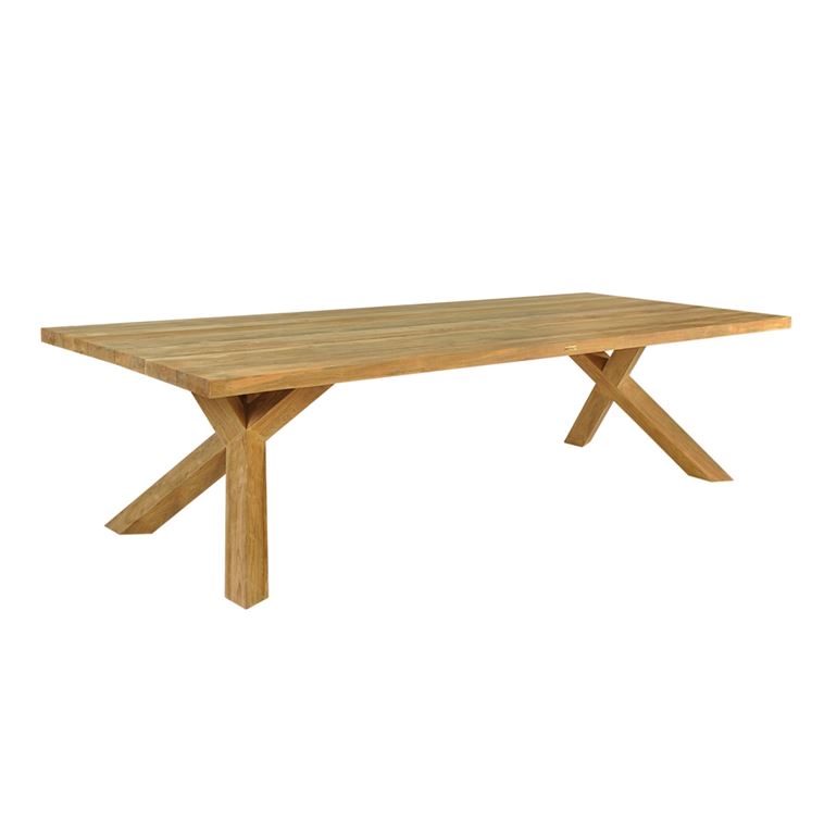 Diningtisch L 220 cm B 100 cm H 76 cm mit Tischplatte aus recyceltem Teakholz