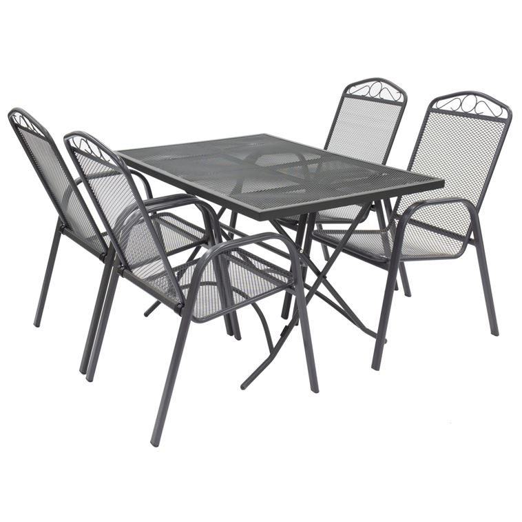 Balkon Set L 120 cm B 80 cm 5-teilig