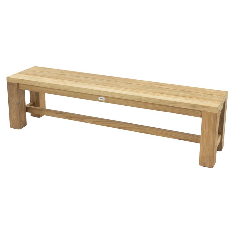 Sitzbank L 176 cm B 40 cm H 45 cm aus recyceltem Teakholz