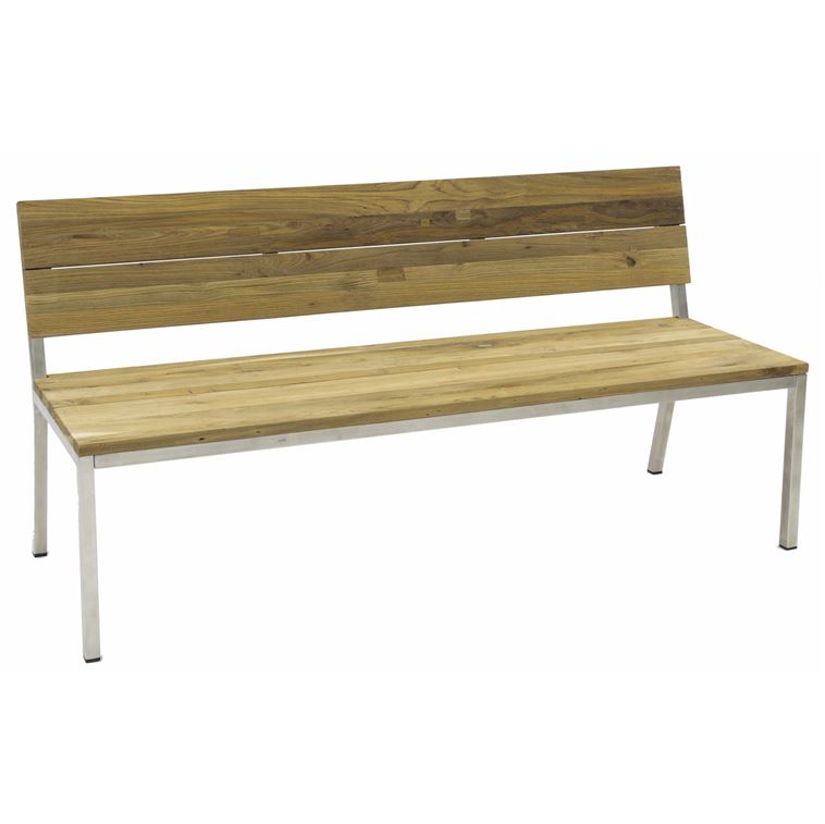 Sitzbank L 170 cm B 59 cm H 84 cm aus recyceltem Teakholz